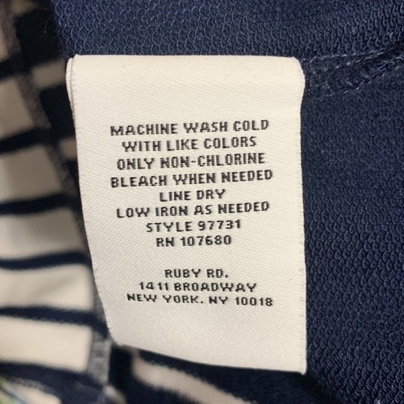 Ruby Rd Navy Blue & White zipper cardigan, Sz PM / MP Medium Petite - Picture 8 of 8